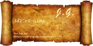 Jári Gida névjegykártya